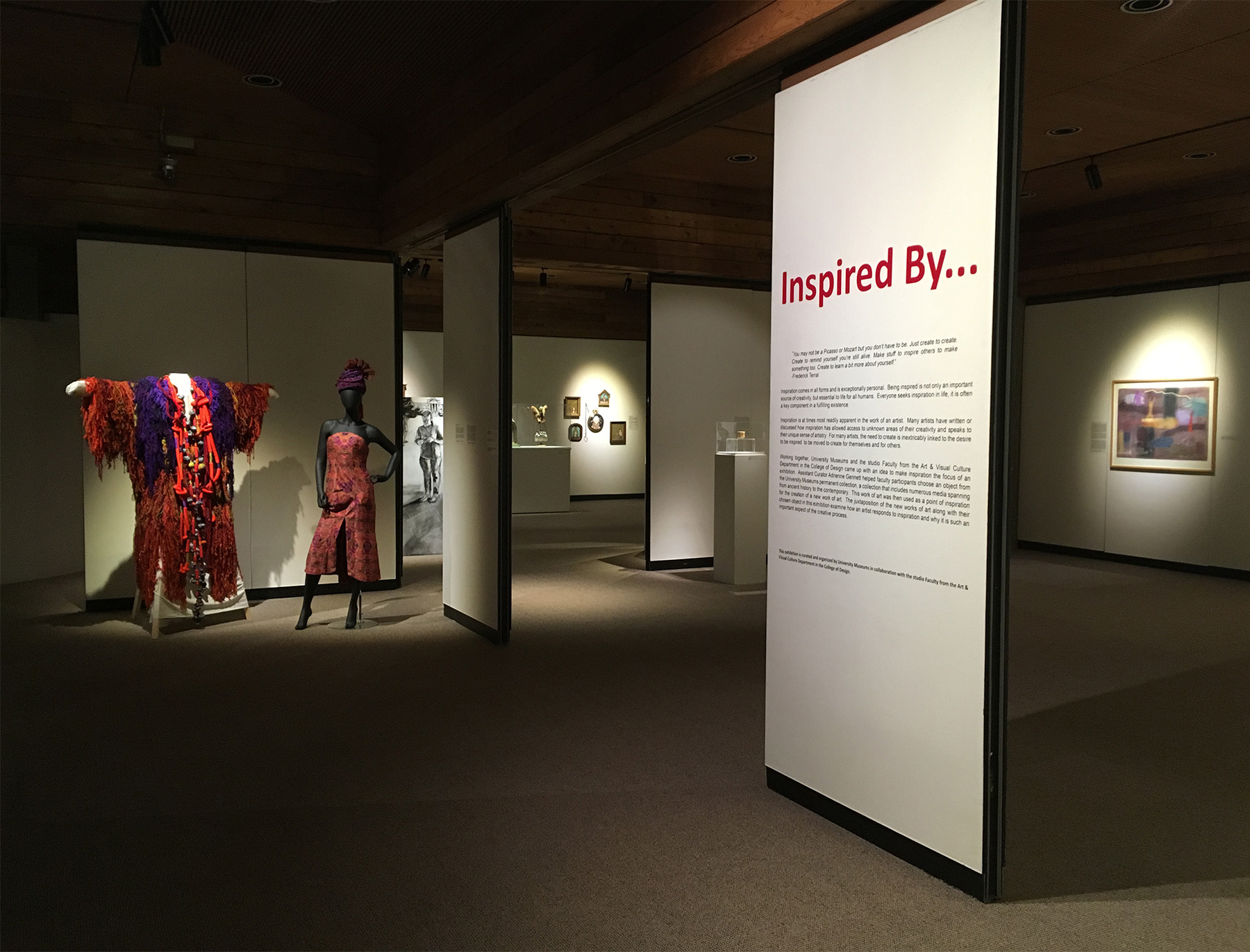 A "happy hour" event from 5 to 6:30 p.m. Friday, Sept. 2, will open the "Inspired By..." exhibition at the Brunnier Art Museum. All photos by Nancy Gebhart.