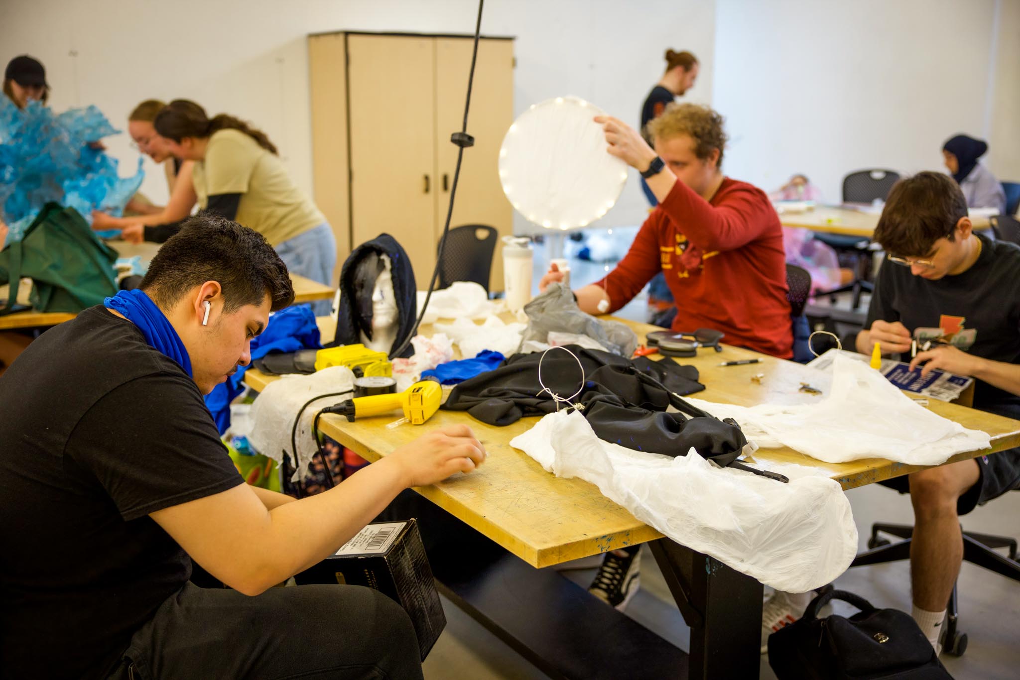 Students working on wearables project.