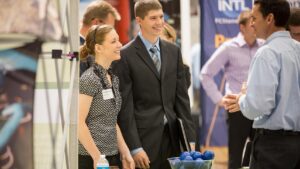 Students at career conference.