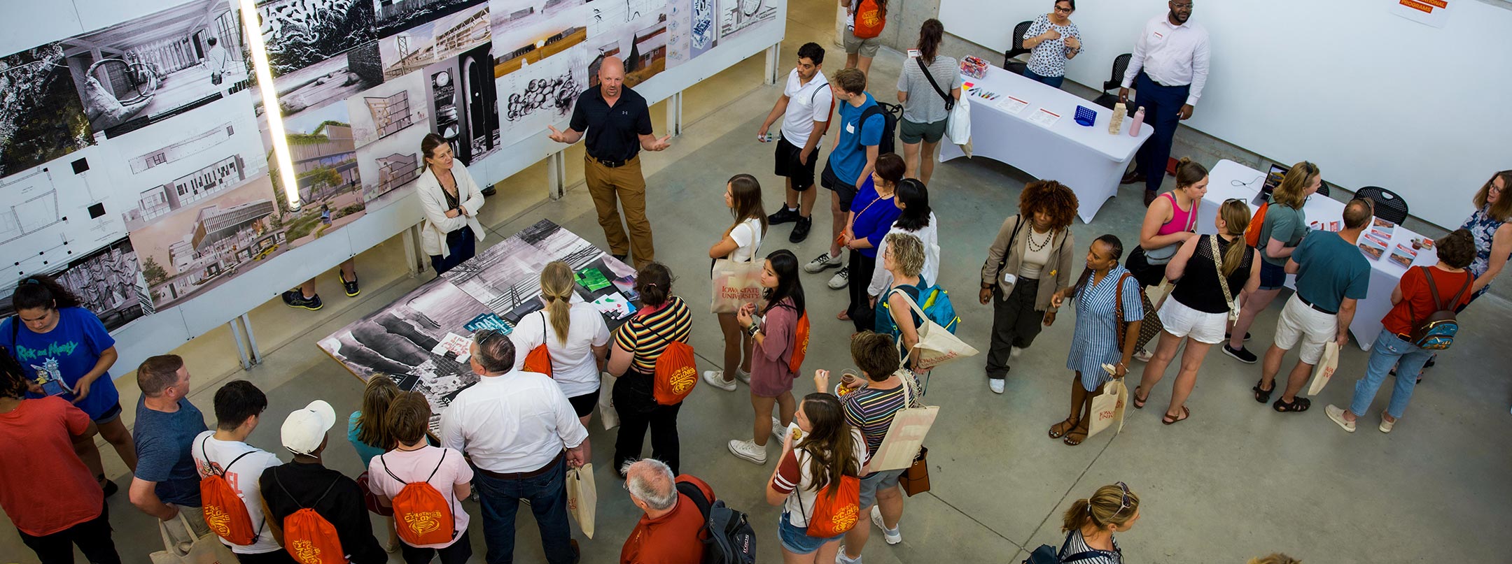 First year students and parents at orientation in lower King Pavillion.